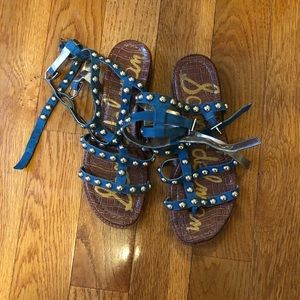 Sam Edelman Blue/silver lace up sandals